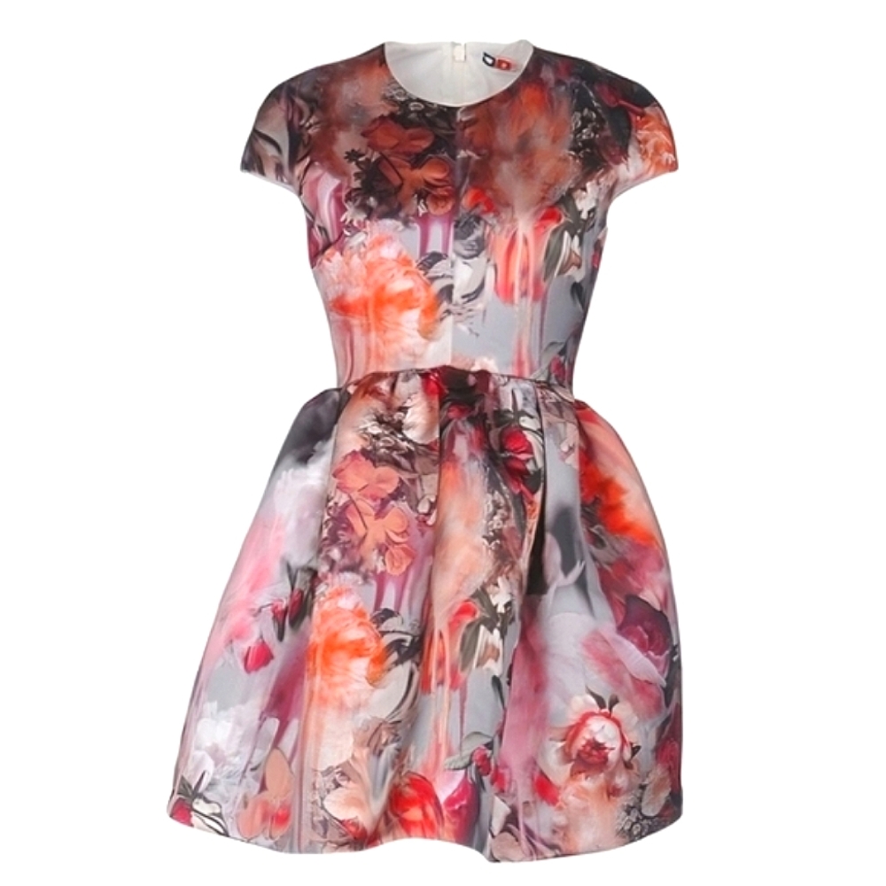 MSGM Floral Printed satin dress